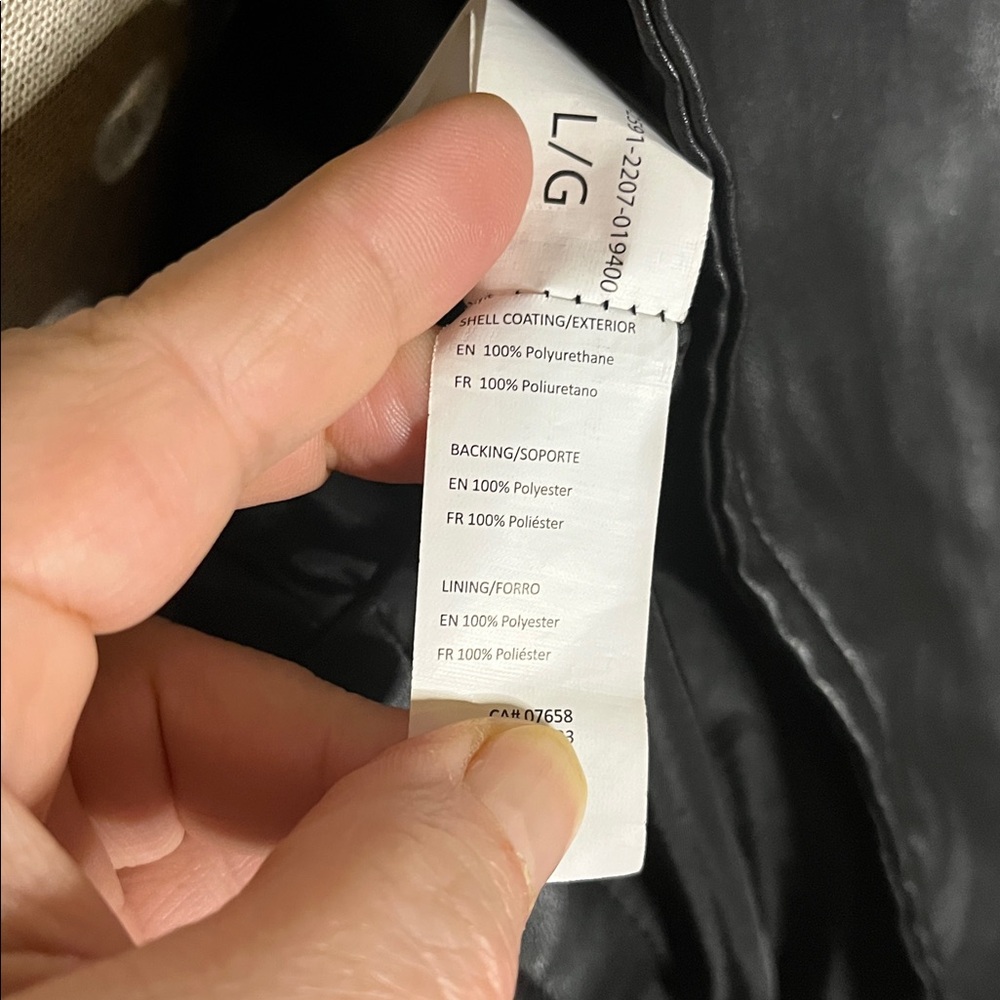 😄Streetwear society faux leather jacket zippers large - Picture 6 of 8